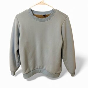 Sky Blue Women's Sherpa Lined Crewneck Sweatshirt Size Small